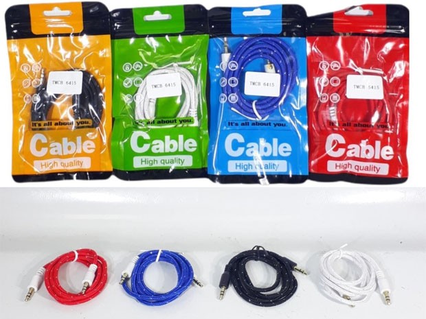 &uu CABLE MINIPLUG A MINIPLUG BOLSA COLORES (6415)